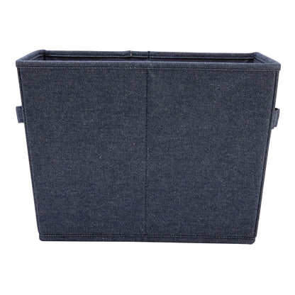 Household Essentials Tapered Fabric Hard-Sided Storage Bins with Cloth Handles, Set of 2, Denim