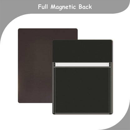 Magnetic Pocket 4 Pack – Self-Adhesive Magnetic Storage Pouch for Documents, Notes & Tools, Strong Magnet Backing for Fridge, Whiteboards, and Metal Surfaces (Black 4Pcs)