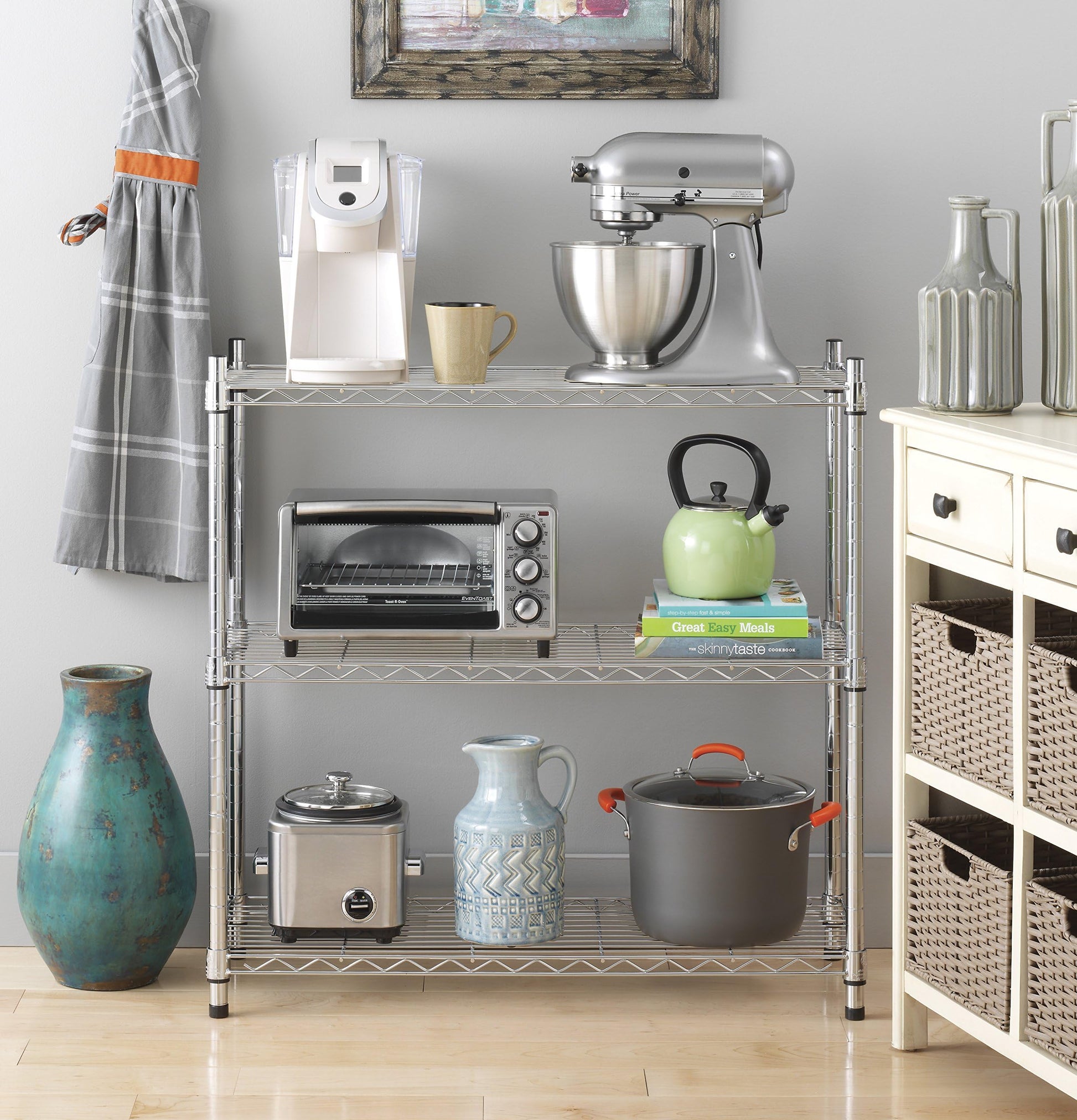 Whitmor 3 Tier Shelving Unit, Metal Storage Shelves, 400 lbs Capacity per Shelf, 1200 lbs Total
