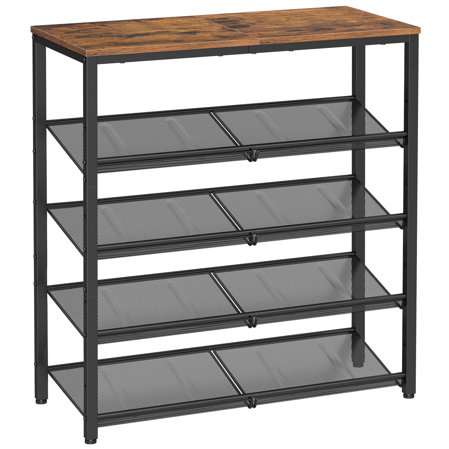 VASAGLE Shoe Rack for Entryway, Freestanding, Adjustable, Industrial