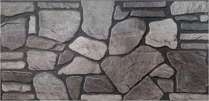 Dundee Deco 3D Wall Panels - Cladding Grey Charcoal Ash Stone Look Wall Paneling, Styrofoam Facing for Interior and Exterior Applications, DIY, Sample, Size 10 x 10 in.