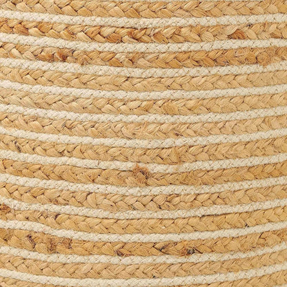 REDEARTH · Cylindrical Pouf Foot Stool Ottoman - Jute Braided Pouffe Poof Sitting Footrest for The Living Room, Bedroom, Nursery, Patio, Lounge & Other Rooms in Home (14.5”x14.5”x16”; Natural Ivory)