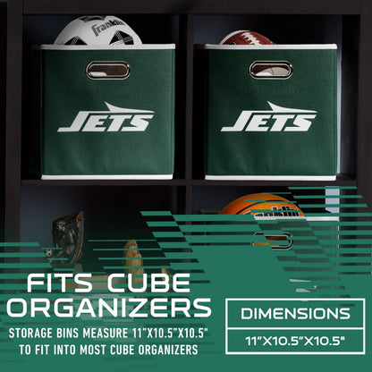 Franklin Sports NFL New York Jets Collapsible Storage Bin - 11"x11"