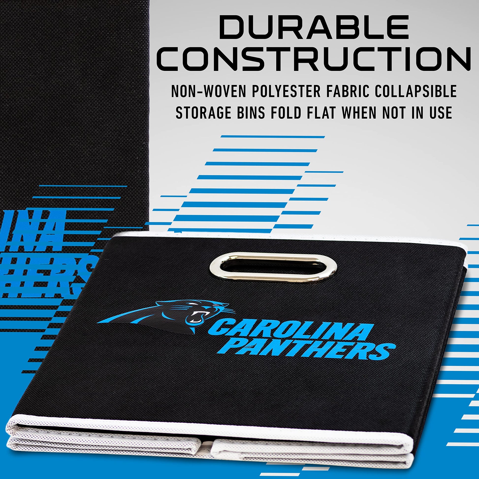 Franklin Sports NFL Carolina Panthers Collapsible Storage Bin
