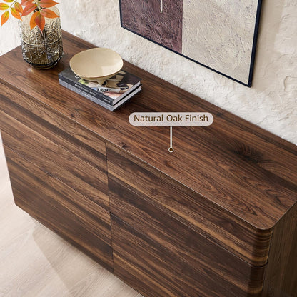 8 Drawer Dresser for Bedroom, 52 Inch Wide Modern Chest of Drawers, Push-to-Open Wood Storgae Organizer with Large Drawers for Bedroom, Living Room, Hallway,Brown