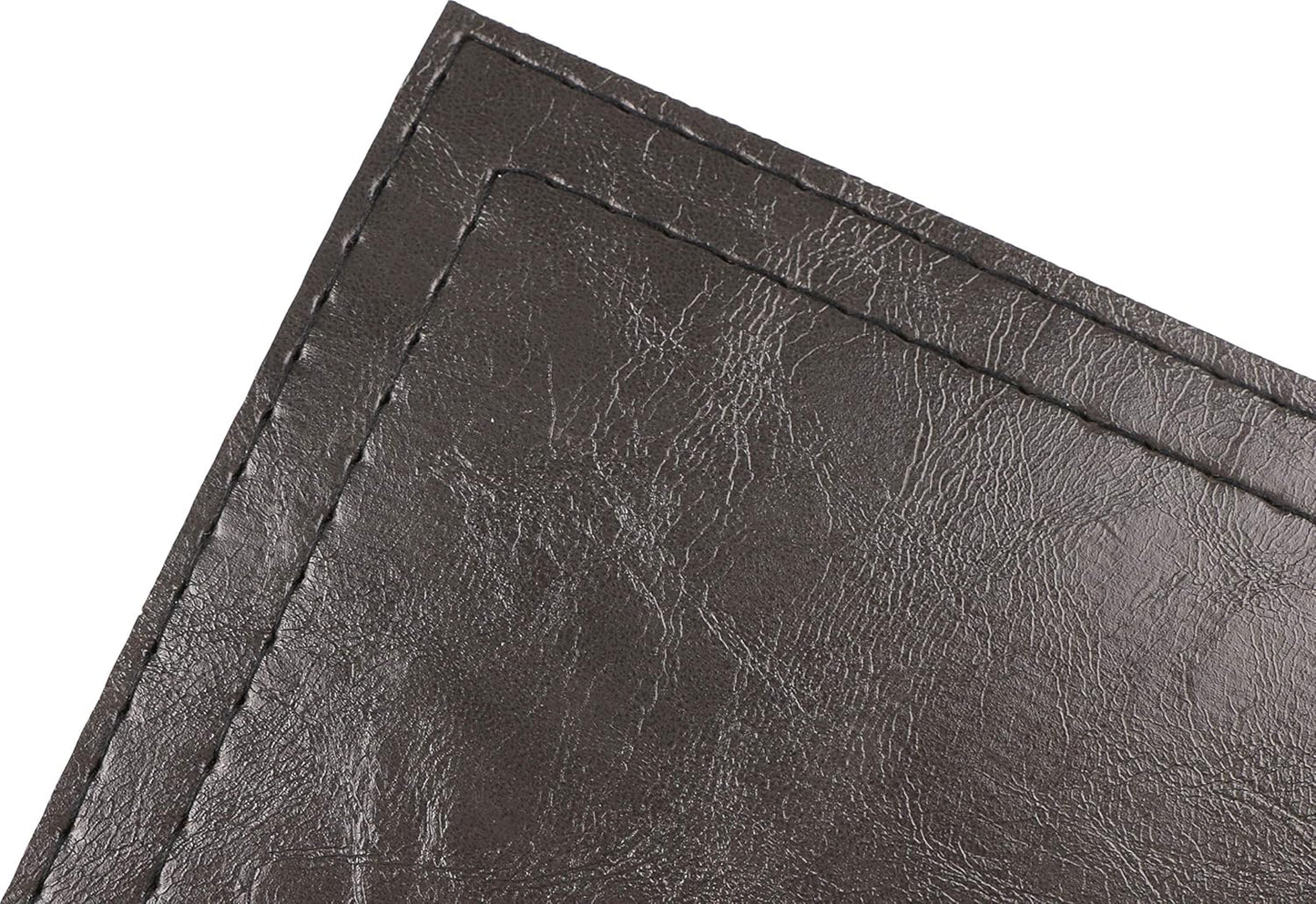 Waterproof PU Placemats, Faux Leather Dinging Table Mat, Set of 6, Easy to Wipe Off Scrub Vinyl Mat, Heat & Stain Resistant for Office Conference Table, Home Decor G Graphite Grey