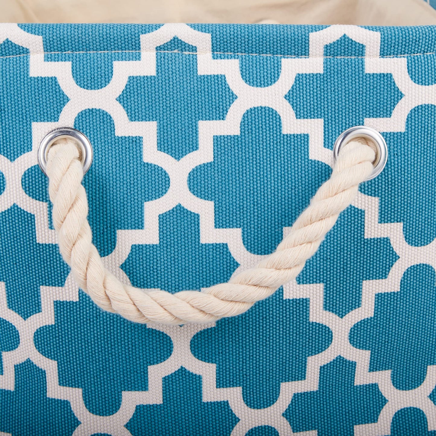DII Polyester Container with Handles, Lattice Storage Bin, Small, Storm Blue