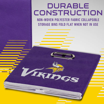 Franklin Sports NFL Minnesota Vikings Collapsible Storage Bin