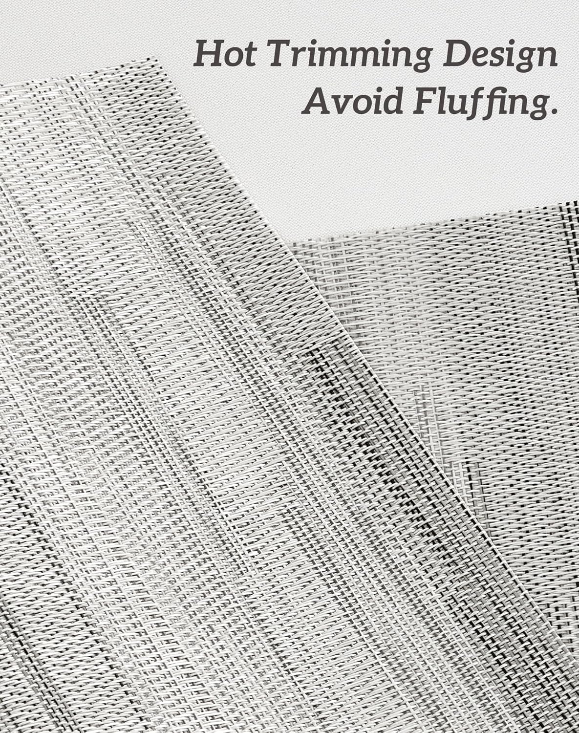 Leetaltree Lightsteel Black Placemats Set of 6 - Heat Resistant Non-Slip Place mats for Dining Table, Washable Durable PVC Vinyl Woven Table Mats (Lightsteel Black, 6)