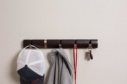 BIRDROCK HOME Folding Hook Coat and Hat Rack - 5 Hooks - 18 Inches - Wall Mount - Decorative Home
