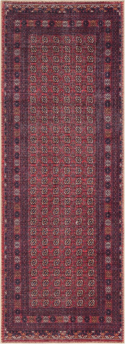 Keen Home Design 2x7 Rug - Machine Washable Runner Rug with Non-Slip Backing, Ideal for Hallway, Entryway, Kitchen, Laundry Room - Vintage, Easy Clean, Durable, Low Pile Rug - (2'6" x 7')