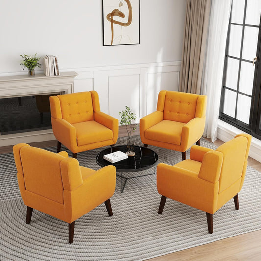 UIXE Accent Chair, Modern Upholstered Armchair in Fabric for Living Room, Comfy Club Arm Chairs