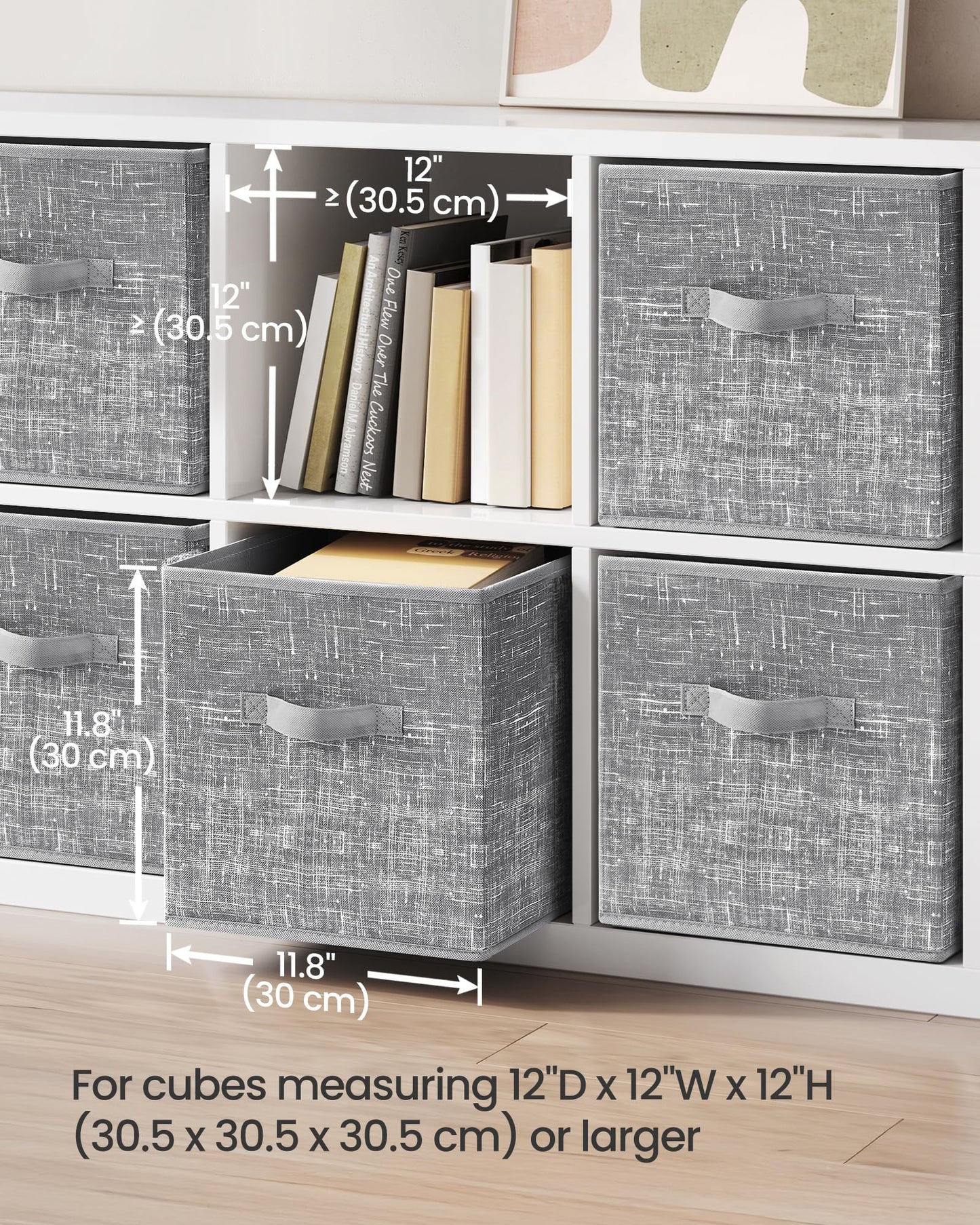 SONGMICS Storage Cubes, Set of 6, 13-Inch Foldable Closet Organizers