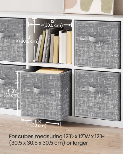 SONGMICS Storage Cubes, Set of 6, 13-Inch Foldable Closet Organizers
