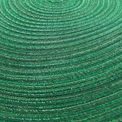 AHHFSMEI Round Braided Placemats Set of 6 Round Table Mats for Dining Tables Natural Woven Heat Resistant Place mats 15 Inch (Christmas Green, 6)