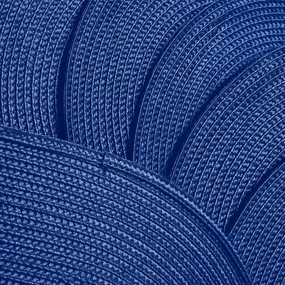 AHHFSMEI Placemats Set of 6 for Dining Table Washable Woven Vinyl Non-Slip 18x12 inches Placemat Heat-Resistant Durable Table Mats for Dining Table Easy to Clean(Navy Blue)