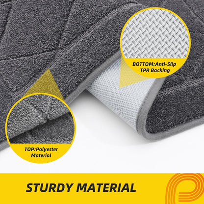 JSEI Dirt Trapper Door Mat 24"x36", Non-Slip Washable Entryway Mats, Dog Door Mat, Stain Resistant and Absorbent Floor Mats, Low Profile Welcome Mat for Front Back Door, Dark Grey