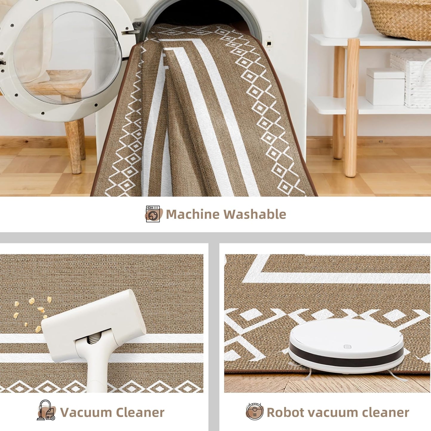 Outdoor Patio Rug, Outside Rectangular Carpet, Moroccan Geometric Rugs, Washable Large Indoor Outdoor Rug Mats for RV, Picnic, Backyard, Deck, Balcony, Porch, Beach 5'x8'