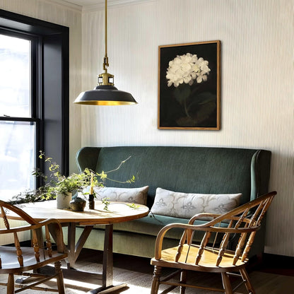 Framed Wall Art for Living Room – Vintage White Hydrangea Oil Painting Canvas Prints, Aesthetic Bedroom Wall Art, Kitchen Decor for Shelves, Bathroom Office Artwork Wall Decor – 16x24in