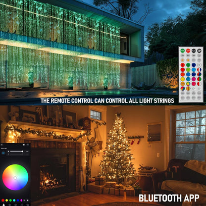 Dazzle Bright Smart Halloween String Lights, 164FT 500 LED RGB Color Changing String Lights with Remote & App Controlled, Christmas Decorations for Indoor Outdoor Holiday Xmas Tree Party Decor