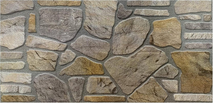 Dundee Deco 3D Wall Panels - Cladding, Grey Gold Stone Look Wall Paneling, Styrofoam Facing for Interior and Exterior Applications, DIY, Set of 10, Covers 54 sq ft