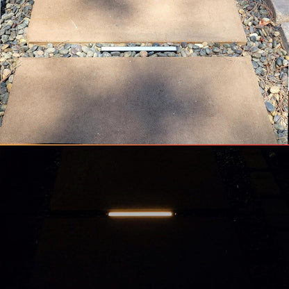 LUMENGY Paver Light Slim 0.5x8 Inch (0.55 x 7.87 inches) 2700K Warm White Glare-Free Steel Brick Lighting for Pavers, Walls, Driveway & Pathway Borders, Waterproof, Drive-Over Rated - 12V AC/DC
