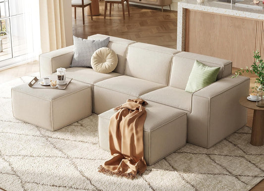 LINSY HOME Oversized Modular Sectional Sofa, 105" Cloud Couch L Shaped 3-Seat Sofa with 2 Movable