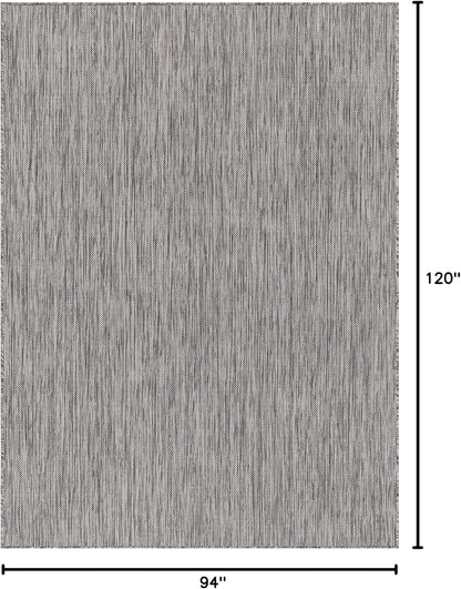 Washable Indoor Outdoor Rug 8x10 Weather Resistant Area Rugs Modern Solid for Porch Deck Balcony Backyard Patio Outside Carpet (8 X 10 Silver Grey)