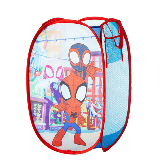 Disney Jr. Spidey and His Amazing Friends Pop Up Storage and Laundry Hamper, 21" H x 13.5" W X