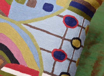 Hundertwasser Modern Pillow Cover Contemporary Pillowcase Outdoor Abstract Couch Accent Throw Pillowsham Mid Century Chair Cushions Handmade Wool Size 18x18