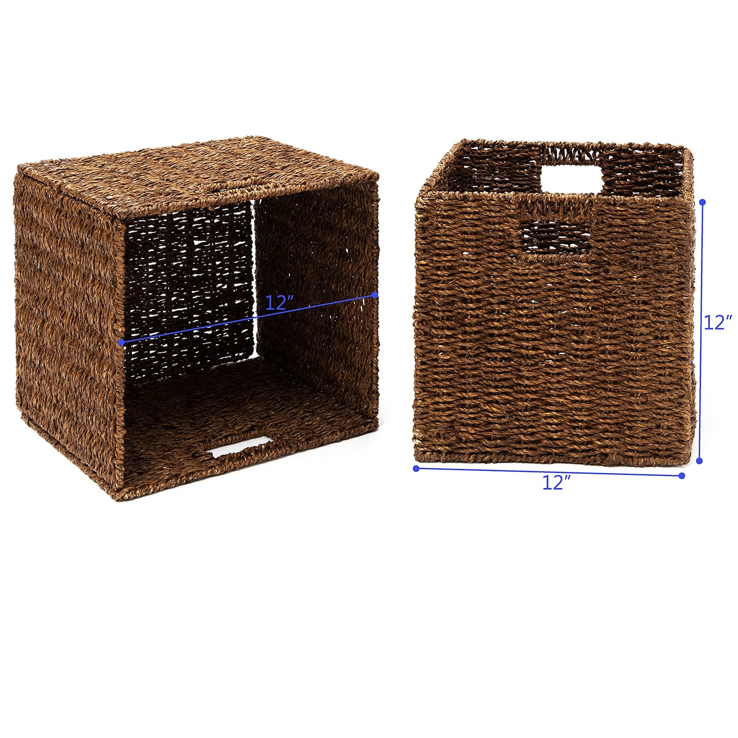 Trademark Innovations Foldable Storage Basket with Iron Wire Frame (Set of 2)