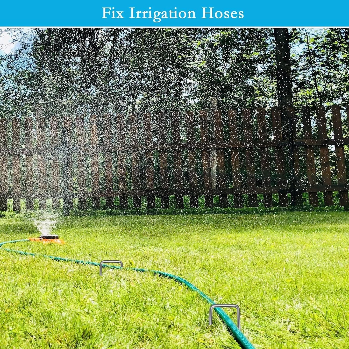 RAOOKIF 12 Inch Galvanized Garden Landscape Staples, 150Pcs Metal Stakes, 11 Gauge Heavy Duty Ground Stakes for Decoration, Fence, Lawn, Fabric Pins