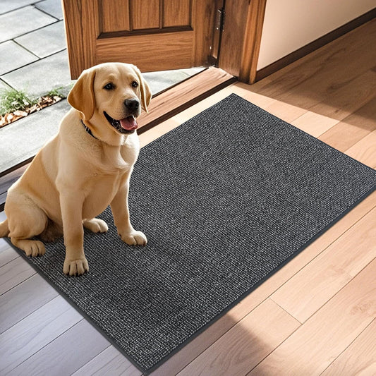 JSEI Dirt Trapper Door Mat 32"x48" Non-Slip Washable Entrance Mat, Dog Doormats, Absorbent & Fade-Resistant Floor Mats, Low Profile Welcome Mats for Entryway, Front Door, and Inside Entrance,Dark Grey