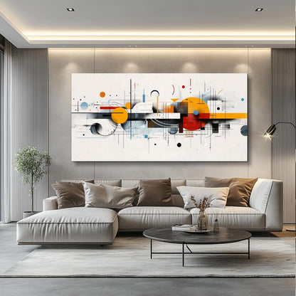 KELIYUAN Large Canvas Modern Print Artwork Home Decor Abstract Geometry Red Yellow Blue Wall Decor For Living Room Dining Room Wall Art For Office Bedroom Hallway Decoration Aesthetics 30 X 60 In