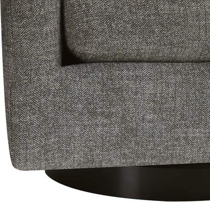 CHITA Swivel Accent Chair, FSC Certified Upholstered Fabric Barrel Chair for Living Room, Fully Assembled, Pebble Grey