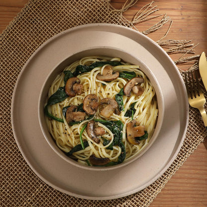 Gibson Elite Tatum Premium Porcelain Matte Reactive Glaze 16-Piece (Service for 4) Plates and Bolws Stackable Dishes Ceramic Dinnerware - Blush Pink/Taupe