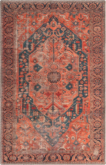 Keen Home Design 2x3 Rug - Machine Washable Entry Rug with Non-Slip Backing, Ideal for Enteryway, Kitchen, Bathroom, Laundry Room - Vintage, Easy Clean, Durable, Low Pile Rug - (2' x 3')