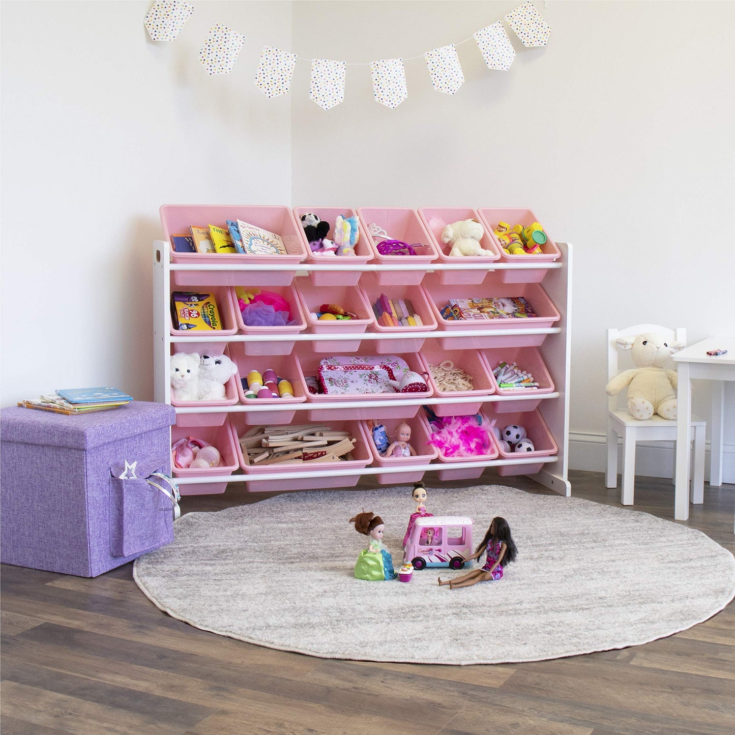 Humble Crew Kids Toy Organizer with 20 Bins, 4 Tier Storage for Playroom