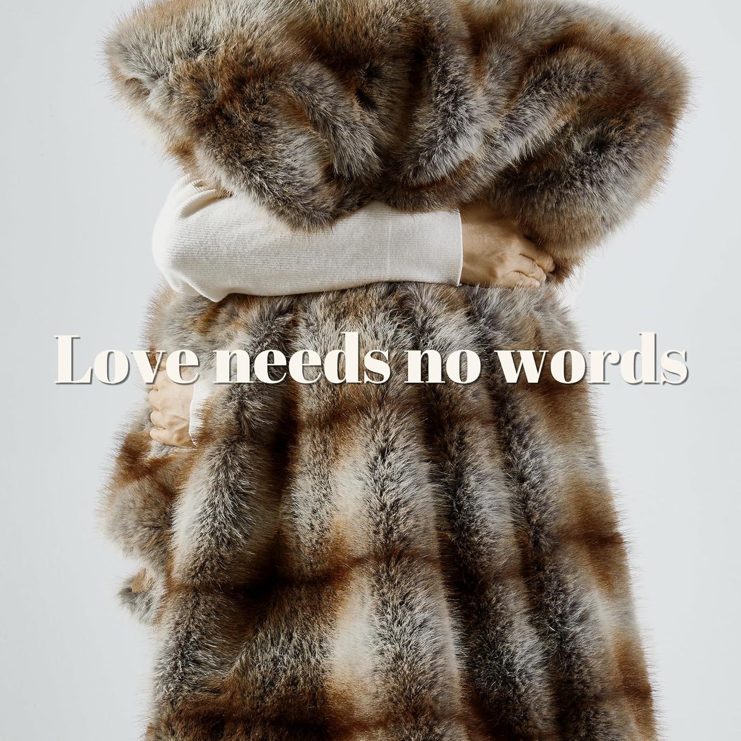 DREAMNINE Premium Luxury Fuzzy Animal Skin Faux Fur Throw Blanket 50" x 60", Double Sided Soft Long Shaggy Lion Fluffy Bear Blankets, Thick Warm Cozy Accent Wolf Furry Blanket for Winter,Reddish Brown