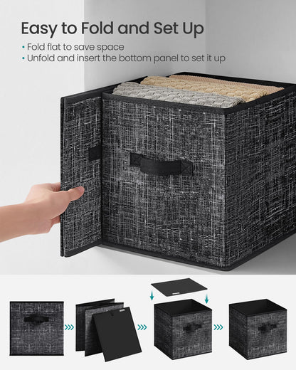 SONGMICS Storage Cubes, Set of 10, 11-Inch Foldable Closet Organizers