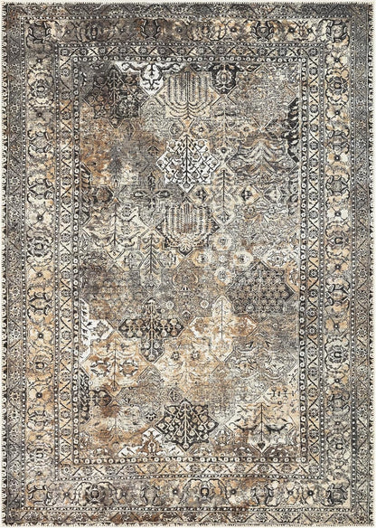 Keen Home Design 3x5 Rug - Machine Washable Entry Rug with Non-Slip Backing, Ideal for Enteryway, Kitchen, Bathroom, Laundry Room - Vintage, Easy Clean, Durable, Low Pile Rug - (3' x 5')