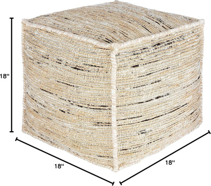 Mark&Day Pouf Ottoman, Langenzersdorf Natural Fiber Butter Cube Pouf Foot Rest for Living Room, Bedroom and Boho Home Decor (18"x18"x18")
