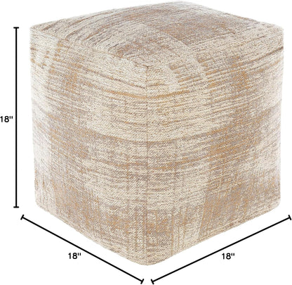 Mark&Day Pouf Ottoman, Puchenstuben Modern Taupe Cube Pouf Foot Rest for Living Room, Bedroom and Boho Home Decor (18"x18"x18")