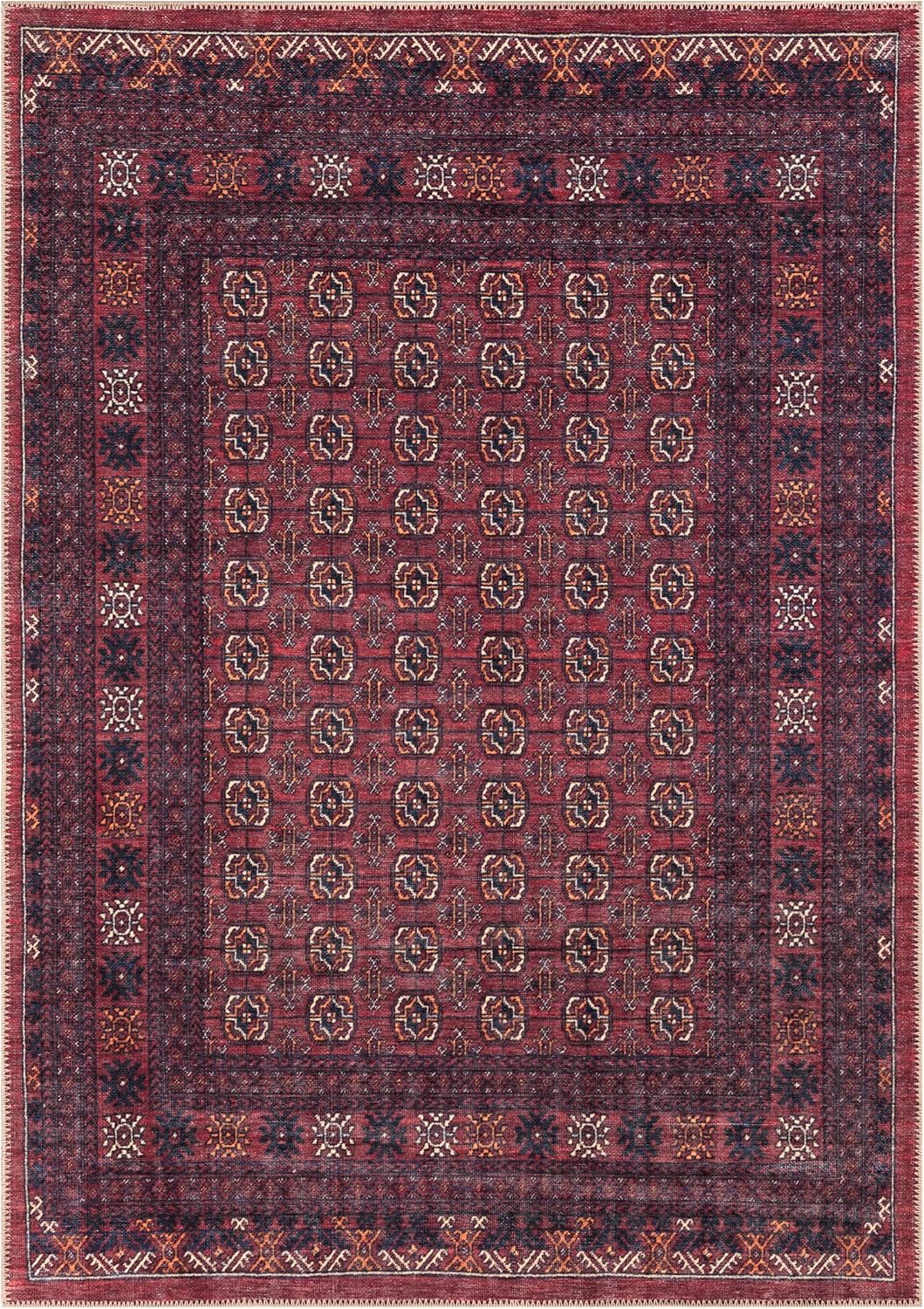 Keen Home Design 4x6 Rug - Machine Washable Area Rug with Non-Slip Backing, Ideal for Living Room, Dining Room, Bedroom - Vintage, Easy Clean, Durable, Low Pile Rug - (4' x 6')
