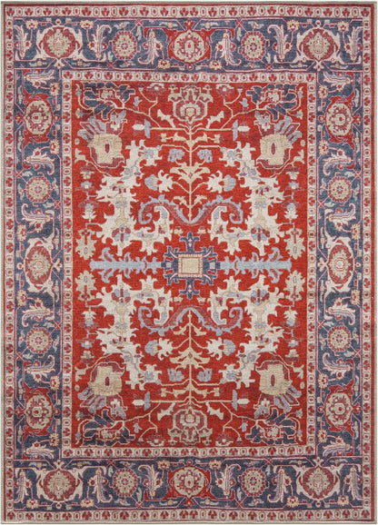 Keen Home Design 6x9 Rug - Machine Washable Area Rug with Non-Slip Backing, Ideal for Living Room, Dining Room, Bedroom - Vintage, Easy Clean, Durable, Low Pile Rug - (6' x 9')