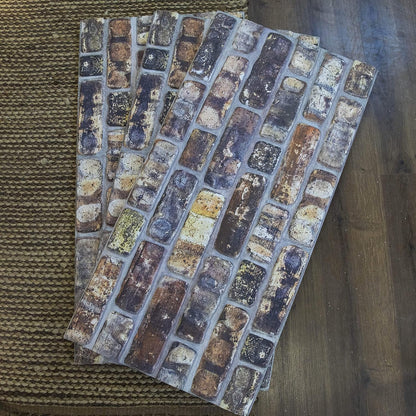 Dundee Deco 3D Wall Panels Faux Brick - Cladding, Multicolored Stone Look Wall Paneling, Styrofoam Facing for Living Room, Kitchen, Bathroom, Balcony, Bedroom, Sample, Size 10 x 10 in.