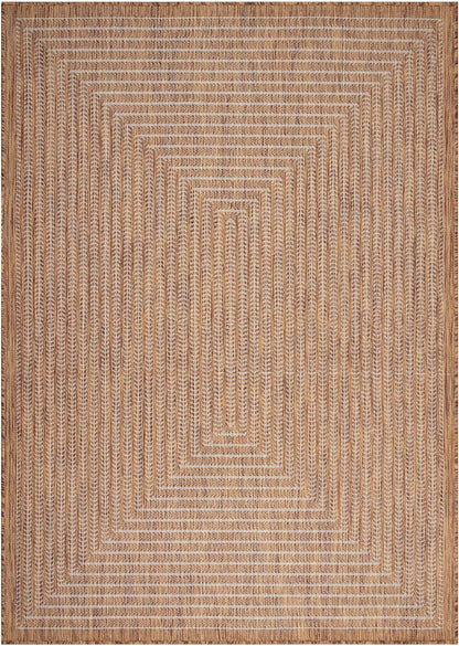 Adiva Rugs Outdoor Indoor Area Rug, Weather Resistant, Easy to Clean, Stain Resistant Floor Mat for Dining Room, Backyard, Deck, Patio (Wooden, 6' x 9')