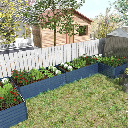 6x3x2 ft Raised Garden Bed, Large Metal Planter Raised Beds, Planters for Outdoor Plants for Vegetables, Flowers, Herbs, Fruits, and Succulents.(2 Pcs, Blue)