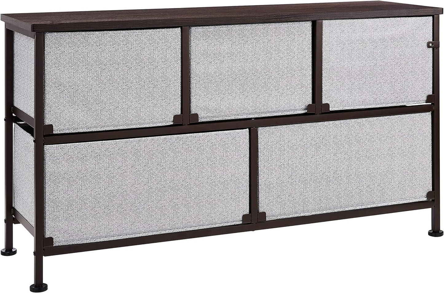 Amazon Basics Extra Wide Fabric 5-Drawer Storage Organizer Unit for Closet, Bronze