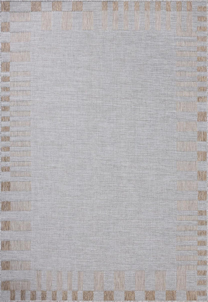 Loloi Amber Lewis Topanga Collection TOP-08 Silver/Natural 3'-11" x 5'-11" Indoor/Outdoor Accent Rug